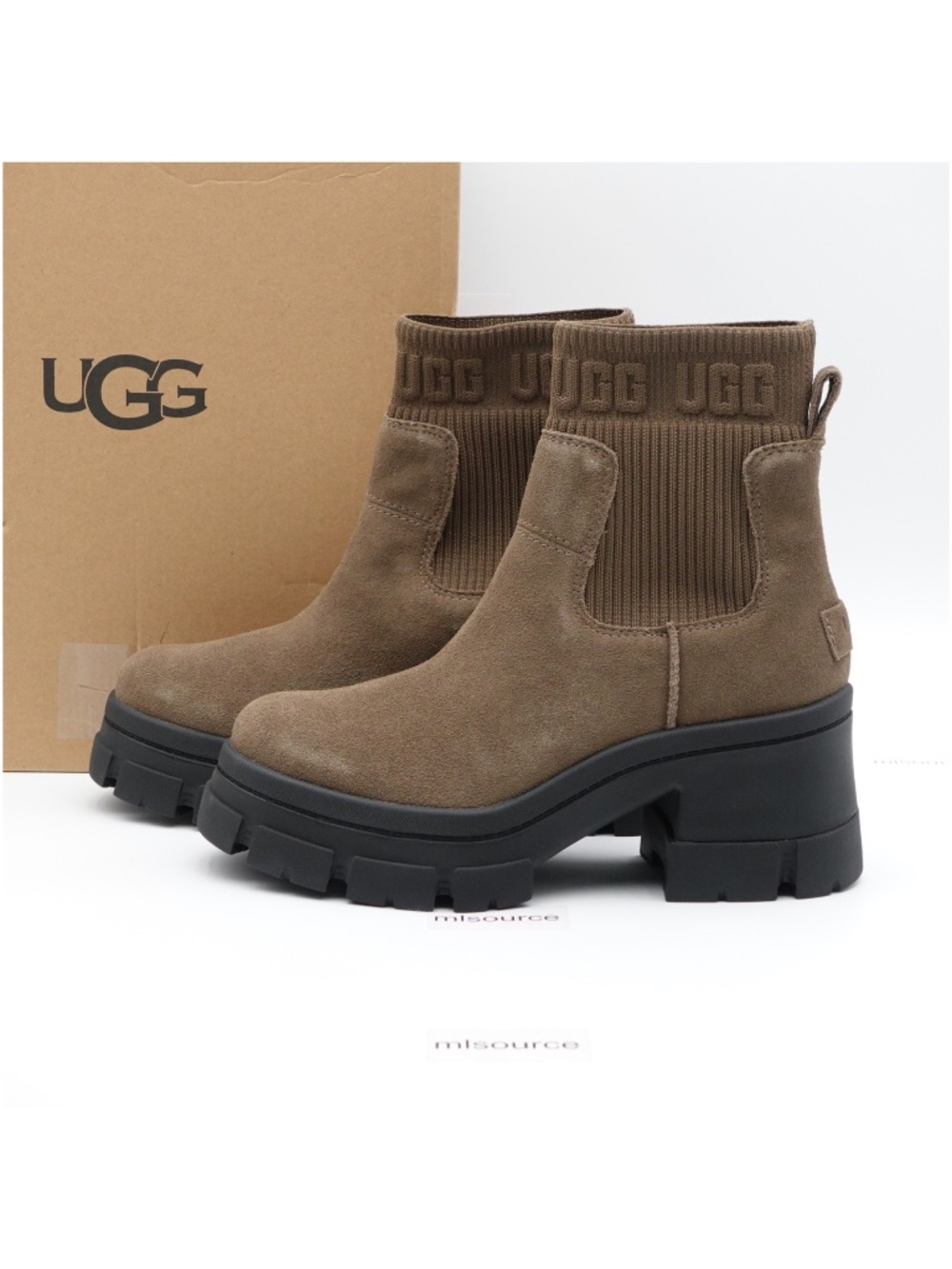 NEW Size 8.5 Women's UGG Brooklyn Platform Suede Chelsea Boots 1143851 Hickory